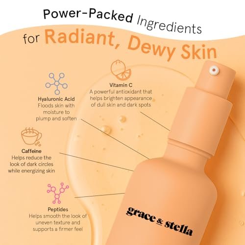 grace & stella Vitamin C Serum for Face - Brightening Serum with Hyaluronic Acid, 50ml / 1.7 fl oz, Vegan Skincare - görsel 8