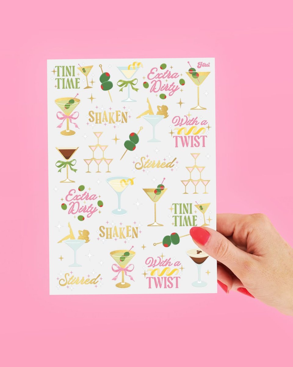 xo, Fetti Extra Dirty Martini Temporary Tattoos - 50 Gold Foil Pcs | Birthday Cocktail Accessory, Bachelorette Olive Party Favor, Cute 30th Bday Activity - görsel 10