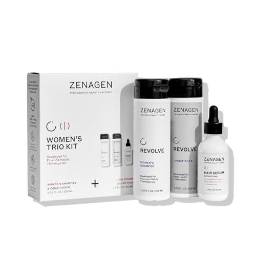 ZENAGEN Revolve Women's Trio Kit - Shampoo, Conditioner & Densifying Treatment for Fine, Visibly Thinning Hair Avelisse