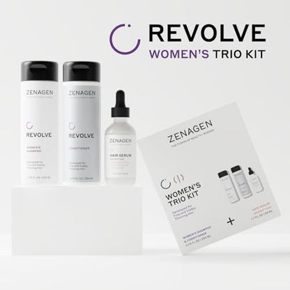 ZENAGEN Revolve Women's Trio Kit - Shampoo, Conditioner & Densifying Treatment for Fine, Visibly Thinning Hair Avelisse