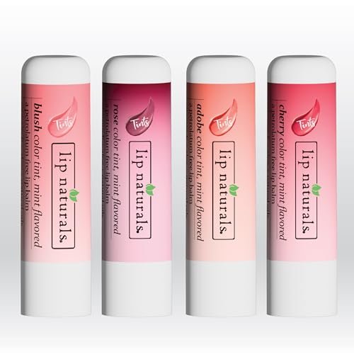 Lip Naturals Tinted Lip Balm 4 Pack - Assorted Colors with Beeswax, Coconut Oil, Vitamin E, and Aloe - Moisturizing Mint Flavored Lip Care - görsel 12