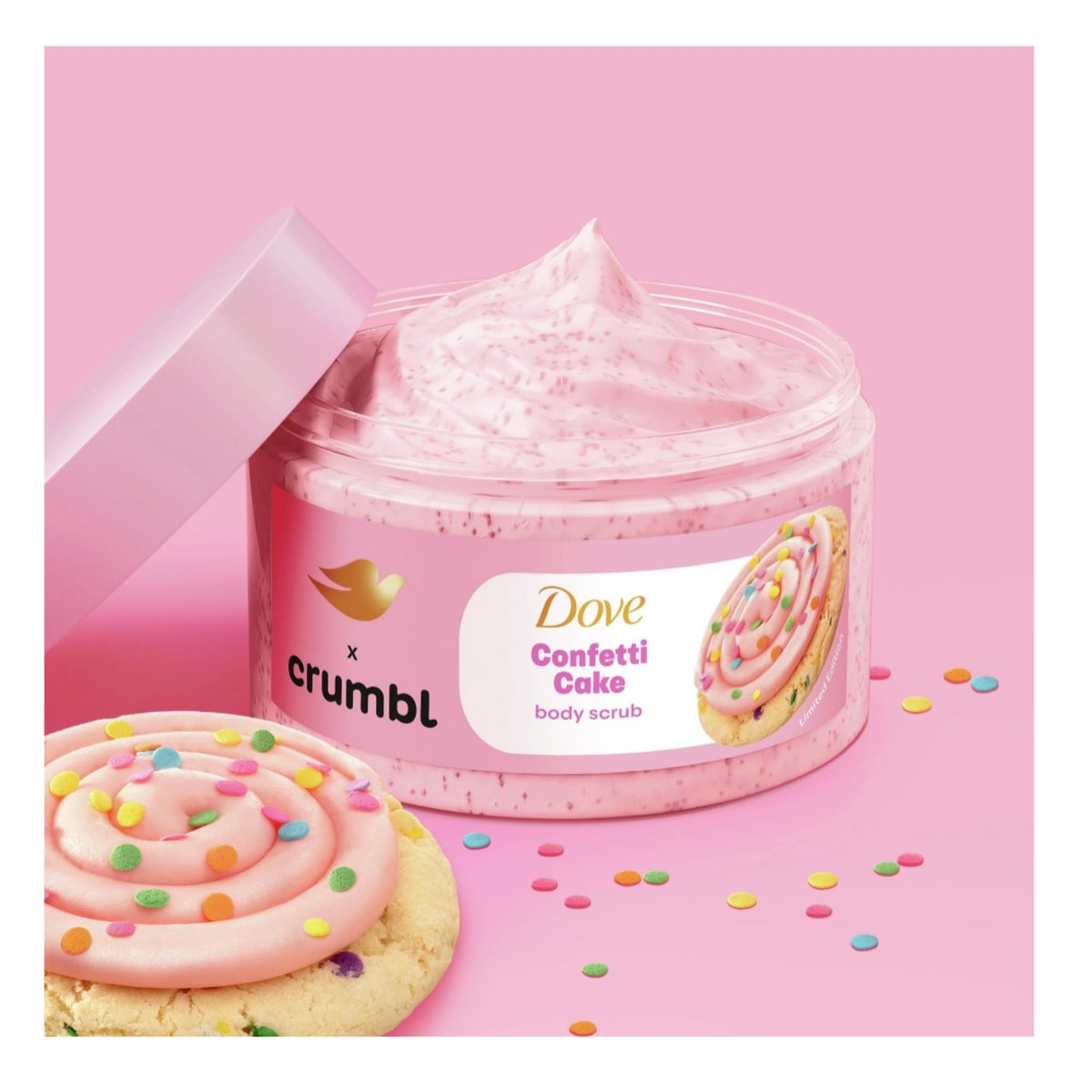 Dove Moisturizing Body Wash & Scrub Limited Edition Confetti Cake Scent - 20oz Wash + 15oz Scrub Avelisse