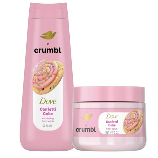 Dove Moisturizing Body Wash & Scrub Limited Edition Confetti Cake Scent - 20oz Wash + 15oz Scrub Avelisse