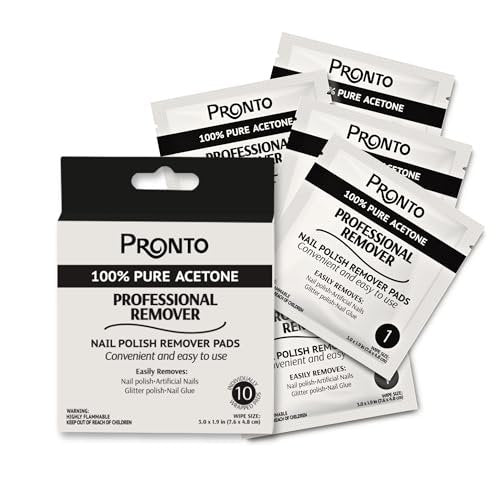 Pronto Nail Polish Remover Pads – 10 Individually Wrapped Pure Acetone Wipes for Salon & Home Use - görsel 2