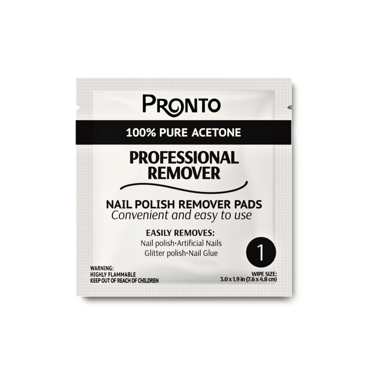 Pronto Nail Polish Remover Pads – 10 Individually Wrapped Pure Acetone Wipes for Salon & Home Use - görsel 3