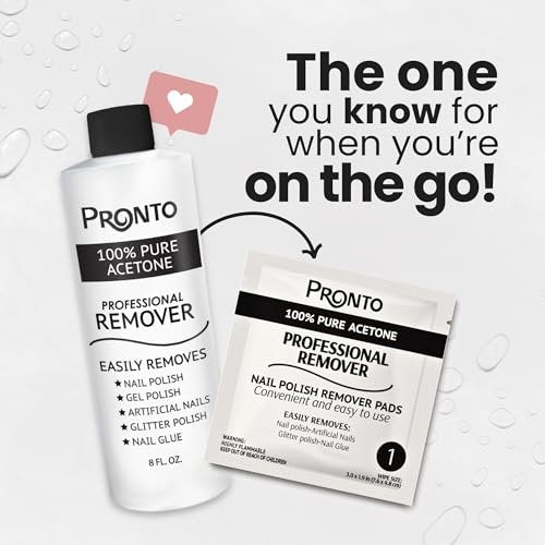 Pronto Nail Polish Remover Pads – 10 Individually Wrapped Pure Acetone Wipes for Salon & Home Use - görsel 12