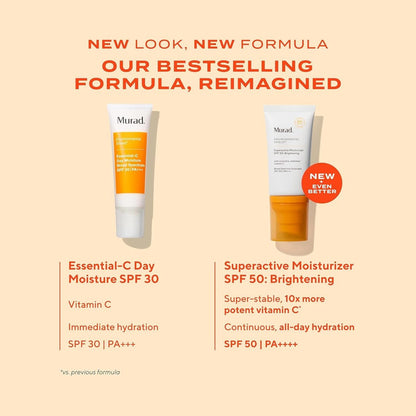 Murad Superactive Brightening Moisturizer SPF 50 – Vitamin C Sunscreen with Lipid-Boosting Technology for Preventative Aging Protection, 1.7 Fl Oz Avelisse