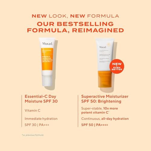 Murad Superactive Brightening Moisturizer SPF 50 – Vitamin C Sunscreen with Lipid-Boosting Technology for Preventative Aging Protection, 1.7 Fl Oz Avelisse