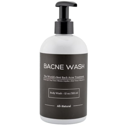 Bacne Wash: All Natural Back Acne Cleanser with Charcoal, Jojoba Oil, Tea Tree Oil, Neem Oil, Aloe Vera, Colloidal Oatmeal, and Vitamin E - Body Acne Wash for All Skin Types Avelisse