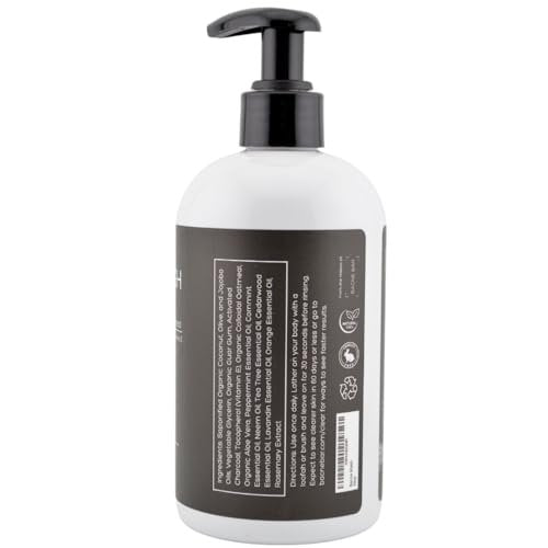 Bacne Wash: All Natural Back Acne Cleanser with Charcoal, Jojoba Oil, Tea Tree Oil, Neem Oil, Aloe Vera, Colloidal Oatmeal, and Vitamin E - Body Acne Wash for All Skin Types Avelisse