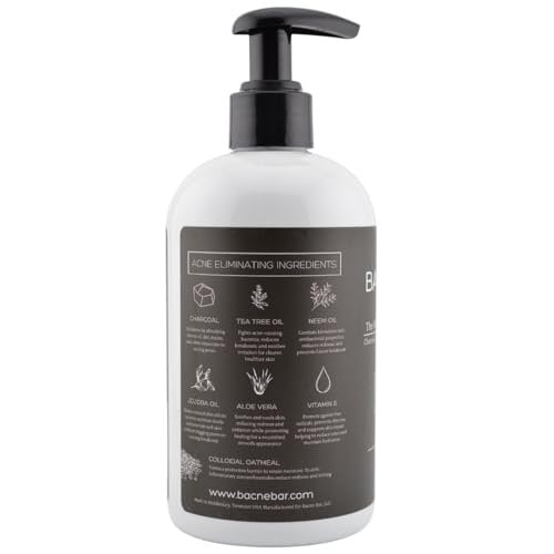 Bacne Wash: All Natural Back Acne Cleanser with Charcoal, Jojoba Oil, Tea Tree Oil, Neem Oil, Aloe Vera, Colloidal Oatmeal, and Vitamin E - Body Acne Wash for All Skin Types Avelisse