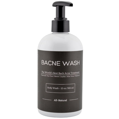 Bacne Wash: All Natural Back Acne Cleanser with Charcoal, Jojoba Oil, Tea Tree Oil, Neem Oil, Aloe Vera, Colloidal Oatmeal, and Vitamin E - Body Acne Wash for All Skin Types Avelisse