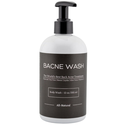Bacne Wash: All Natural Back Acne Cleanser with Charcoal, Jojoba Oil, Tea Tree Oil, Neem Oil, Aloe Vera, Colloidal Oatmeal, and Vitamin E - Body Acne Wash for All Skin Types Avelisse