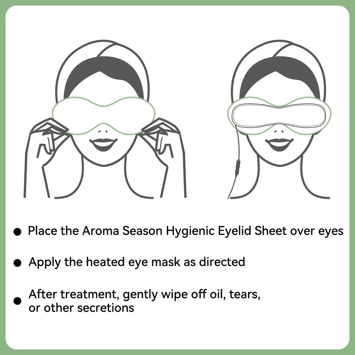 Aroma Season 100% Natural Cotton Hygienic Eyelid Sheets – 50 Individually Wrapped, Untreated Sheets for Use with Heated Eye Mask Avelisse