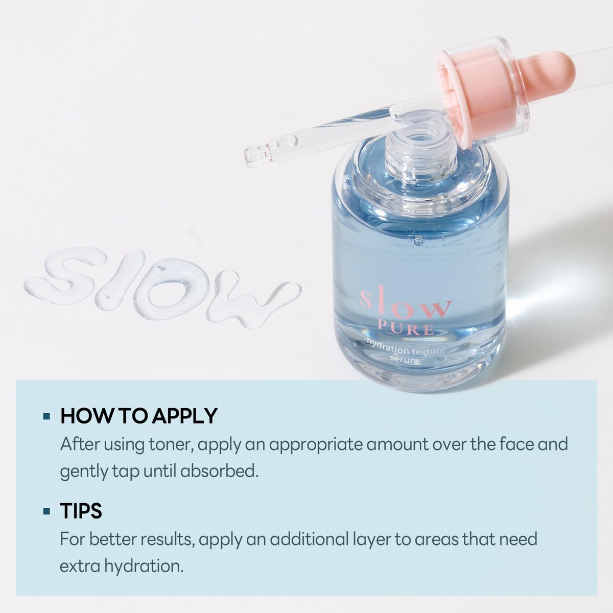slowPURE Hydration Texture Serum - 80% Birch Sap, 7-Layer Hyaluronic Acid & Ectoin, Slow-Aging Korean Skin Care Watery Serum for Deep Hydration and Smooth Texture, 1.69 fl.oz - görsel 11