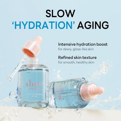 slowPURE Hydration Texture Serum - 80% Birch Sap, 7-Layer Hyaluronic Acid & Ectoin, Slow-Aging Korean Skin Care Watery Serum for Deep Hydration and Smooth Texture, 1.69 fl.oz