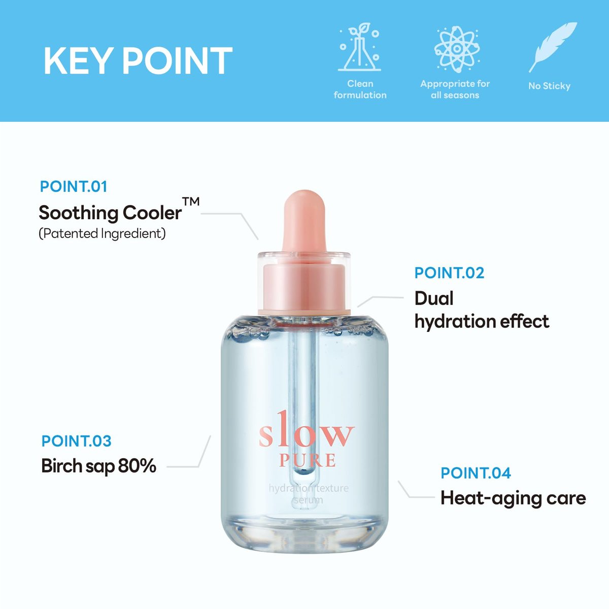slowPURE Hydration Texture Serum - 80% Birch Sap, 7-Layer Hyaluronic Acid & Ectoin, Slow-Aging Korean Skin Care Watery Serum for Deep Hydration and Smooth Texture, 1.69 fl.oz - görsel 7