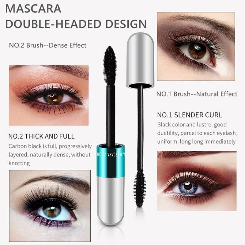 4D Silk Fiber Mascara Black – Volume & Length, 5X Longer, Thickening, No Clumping, Waterproof - görsel 6
