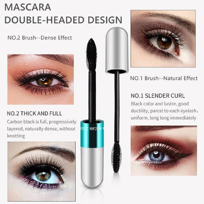 4D Silk Fiber Mascara Black – Volume & Length, 5X Longer, Thickening, No Clumping, Waterproof