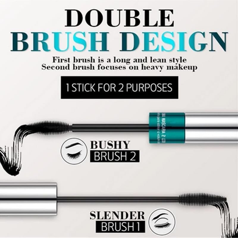 4D Silk Fiber Mascara Black – Volume & Length, 5X Longer, Thickening, No Clumping, Waterproof - görsel 5