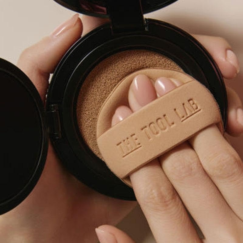 THE TOOL LAB Long-Lasting Cover Puff (Round) - Korean Olive Young Makeup Puff Sponge for Liquid Foundation Cushion Shading Blusher, 5 Layer Memory Foam for Extra Coverage - 2.1 inch, Light Beige - görsel 10