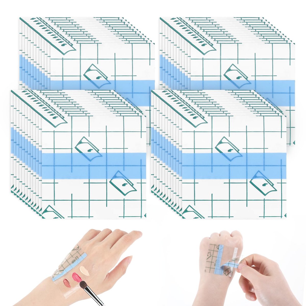 100 PCS Disposable Makeup Mixing Palette Stickers – Single Use Hand Palette Paper for Foundation, Concealer & Eyeshadow – Clear Waterproof Tray for Women & Girls Avelisse