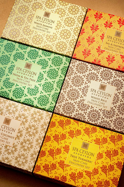 SPA CEYLON WHITE RICE SKIN CARE DISCOVERY SET | Travel Size Face Care Set | Organic | For Normal to Oily Skin