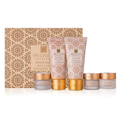 SPA CEYLON WHITE RICE SKIN CARE DISCOVERY SET | Travel Size Face Care Set | Organic | For Normal to Oily Skin