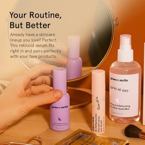 Grace & Stella Retinol Serum with Hyaluronic Acid - Anti-Aging Face Serum for Fine Lines & Wrinkles, Vegan Hyaluronic Acid Serum (1.7 fl oz) - görsel 12