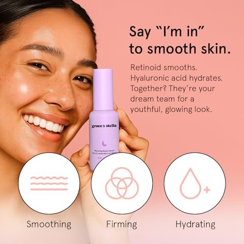 Grace & Stella Retinol Serum with Hyaluronic Acid - Anti-Aging Face Serum for Fine Lines & Wrinkles, Vegan Hyaluronic Acid Serum (1.7 fl oz) - görsel 4