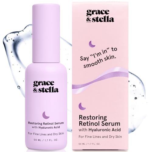 Grace & Stella Retinol Serum with Hyaluronic Acid - Anti-Aging Face Serum for Fine Lines & Wrinkles, Vegan Hyaluronic Acid Serum (1.7 fl oz) - görsel 2