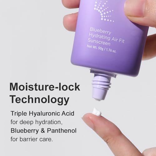 FRUDIA Blueberry Hydrating Air Fit Sunscreen SPF 50+ PA++++ – Ultra Lightweight Korean Face Sunscreen with Blueberry, Triple Hyaluronic Acid & Panthenol, No White Cast, 1.76 oz - görsel 8