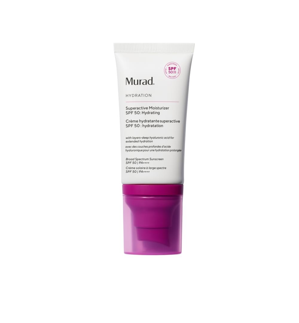 Murad Superactive Hydrating Moisturizer SPF 50 – Dewy Hydration Facial Sunscreen with Hyaluronic Acid for Plump & Bouncy Skin, 1.7 Fl Oz Avelisse
