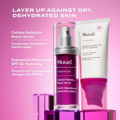 Murad Superactive Hydrating Moisturizer SPF 50 – Dewy Hydration Facial Sunscreen with Hyaluronic Acid for Plump & Bouncy Skin, 1.7 Fl Oz Avelisse