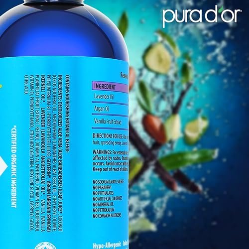 PURA D'OR 16 oz Renewal Argan Oil Conditioner – Sulfate-Free, Hydrating, Frizz Control, Color-Safe, with Organic Aloe Vera & Argan Oil, Nourishing & Strengthening for Dry, Damaged Hair Avelisse