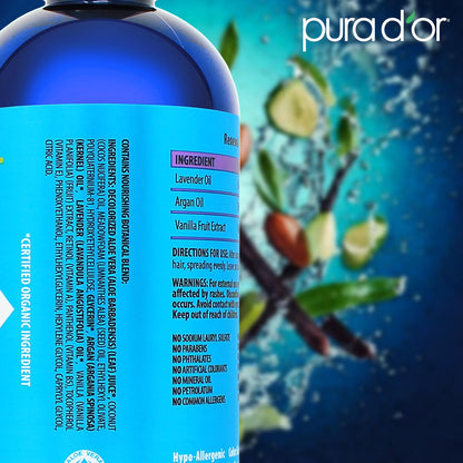 PURA D'OR 16 oz Renewal Argan Oil Conditioner – Sulfate-Free, Hydrating, Frizz Control, Color-Safe, with Organic Aloe Vera & Argan Oil, Nourishing & Strengthening for Dry, Damaged Hair Avelisse