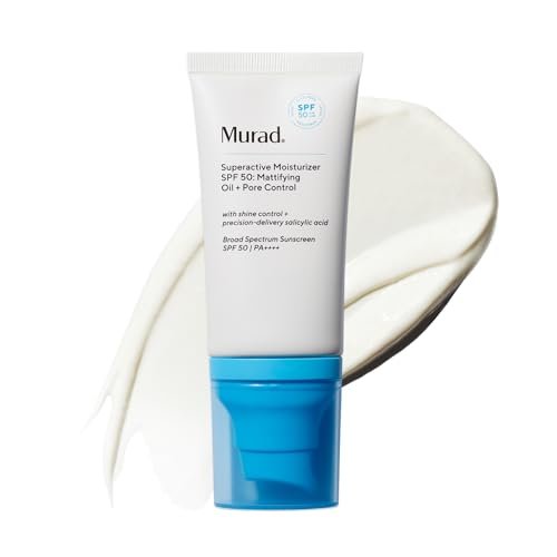 Murad Superactive Mattifying Oil and Pore Control Moisturizer SPF 50 - Shine-Free Hydrating Facial Sunscreen with Salicylic Acid, 1.7 Fl Oz Avelisse