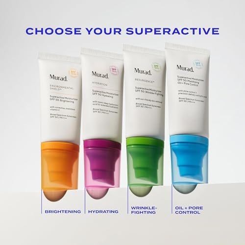 Murad Superactive Mattifying Oil and Pore Control Moisturizer SPF 50 - Shine-Free Hydrating Facial Sunscreen with Salicylic Acid, 1.7 Fl Oz Avelisse