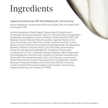 Murad Superactive Mattifying Oil and Pore Control Moisturizer SPF 50 - Shine-Free Hydrating Facial Sunscreen with Salicylic Acid, 1.7 Fl Oz Avelisse