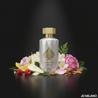 Jo Milano Game of Spades Opal Parfum Spray - 3.4 oz (100ml) | Unisex Rose, Oud Wood, Spicy Citrus Fragrance | Long Lasting Eau de Parfum Avelisse
