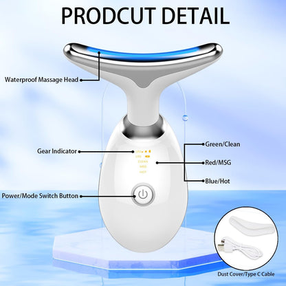 ASEXETIC Face Sculpting Tool - 3 in 1 Neck and Face Massager for Daily Skin Care, White Avelisse
