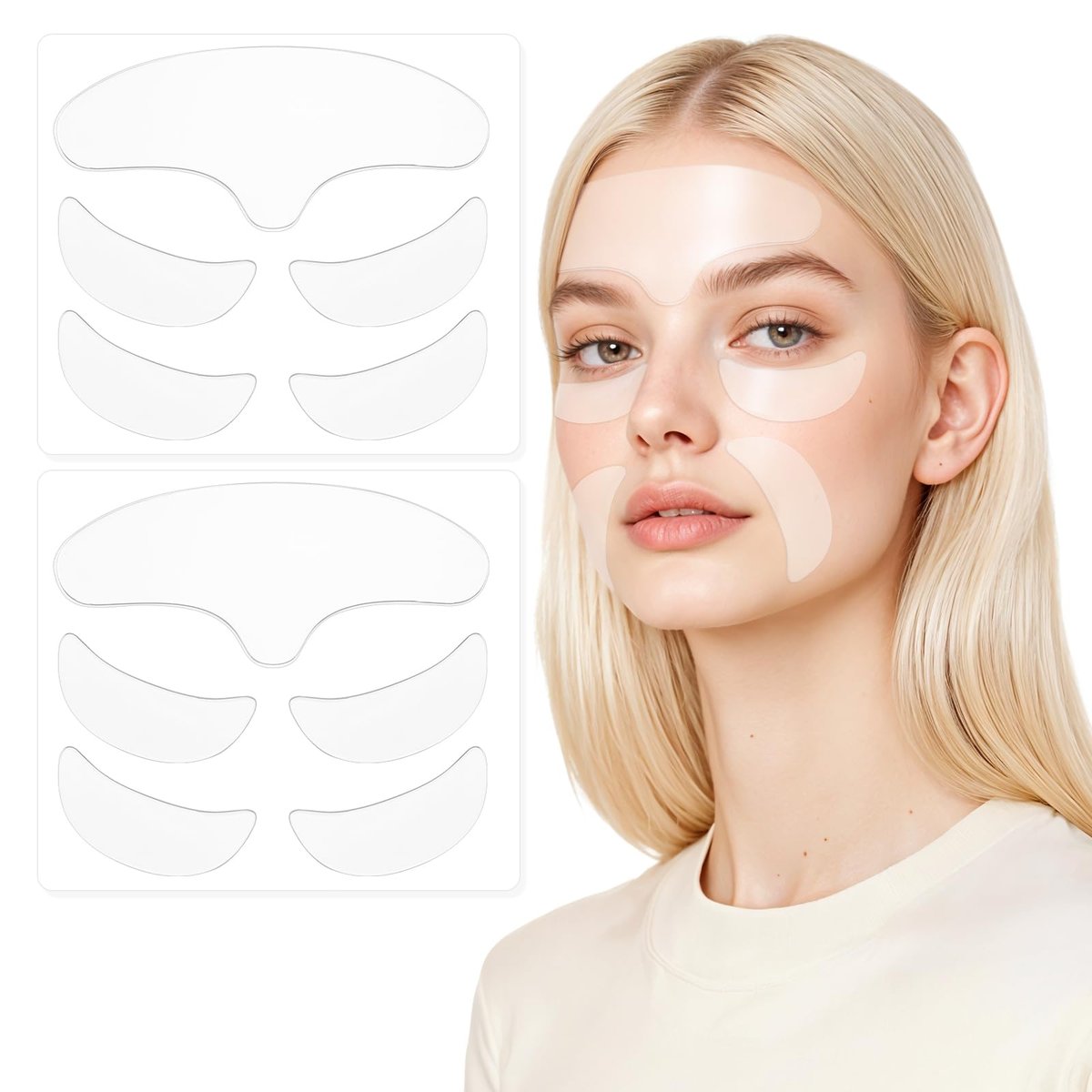 WY LIGHTING LEVEL 10 Pcs Forehead Wrinkles Patches - Reusable Silicone Wrinkle Patches for Smooth Fine Lines, Transparent Face Tape for Women - görsel 15