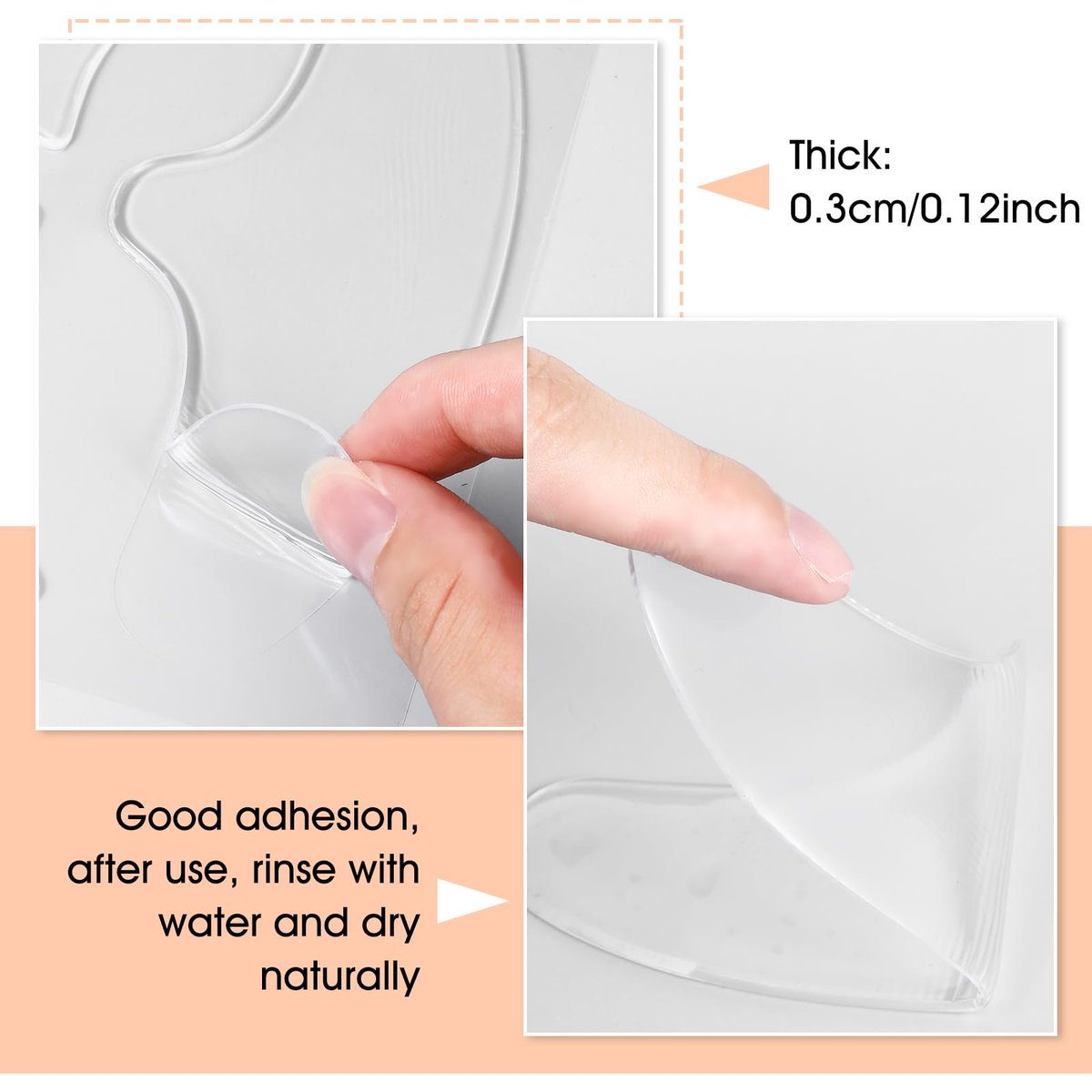 WY LIGHTING LEVEL 10 Pcs Forehead Wrinkles Patches - Reusable Silicone Wrinkle Patches for Smooth Fine Lines, Transparent Face Tape for Women - görsel 5