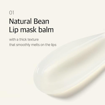 mixsoon Natural Bean Lip Mask Balm - Hydrated Lips, Softening, Fermented Bean & Shea Butter, Vegan Lip Balm 11g | Korean Glass Skin Care Avelisse