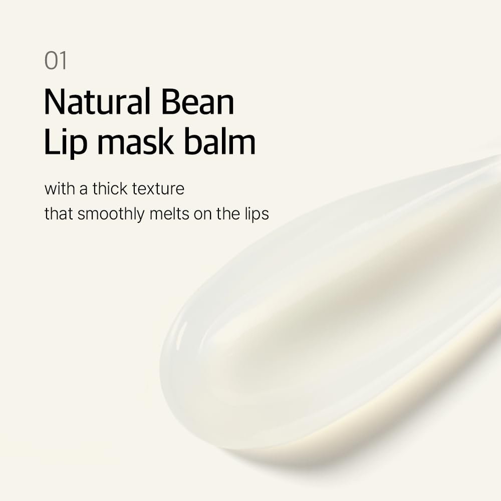 mixsoon Natural Bean Lip Mask Balm - Hydrated Lips, Softening, Fermented Bean & Shea Butter, Vegan Lip Balm 11g | Korean Glass Skin Care Avelisse
