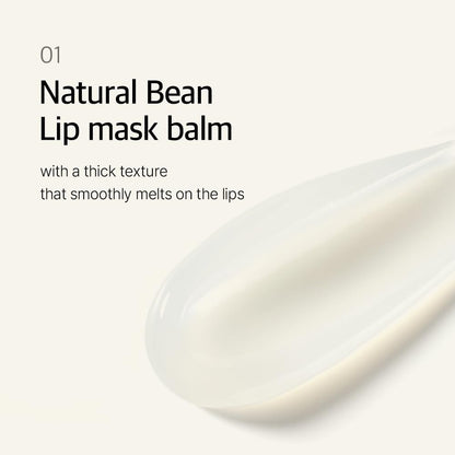 mixsoon Natural Bean Lip Mask Balm - Hydrated Lips, Softening, Fermented Bean & Shea Butter, Vegan Lip Balm 11g | Korean Glass Skin Care Avelisse