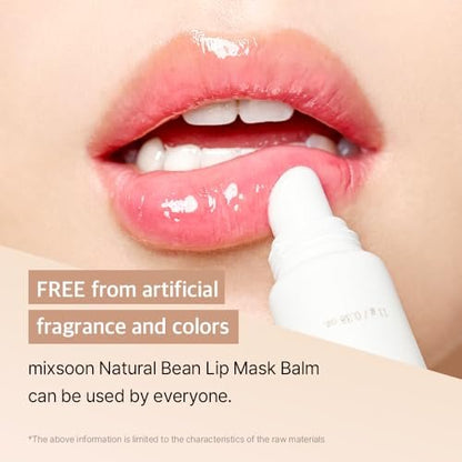 mixsoon Natural Bean Lip Mask Balm - Hydrated Lips, Softening, Fermented Bean & Shea Butter, Vegan Lip Balm 11g | Korean Glass Skin Care Avelisse