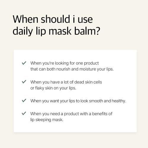 mixsoon Natural Bean Lip Mask Balm - Hydrated Lips, Softening, Fermented Bean & Shea Butter, Vegan Lip Balm 11g | Korean Glass Skin Care Avelisse