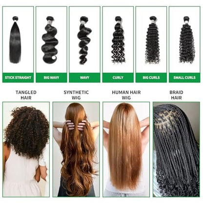 Goiple Wig Shampoo for Synthetic Wigs & Wig Milk Spray for Synthetic Hair - Detangle, Anti-Frizz, Hydrate & Moisturize - Includes Detangler Brush (2.27 Fl Oz, Pack of 3)