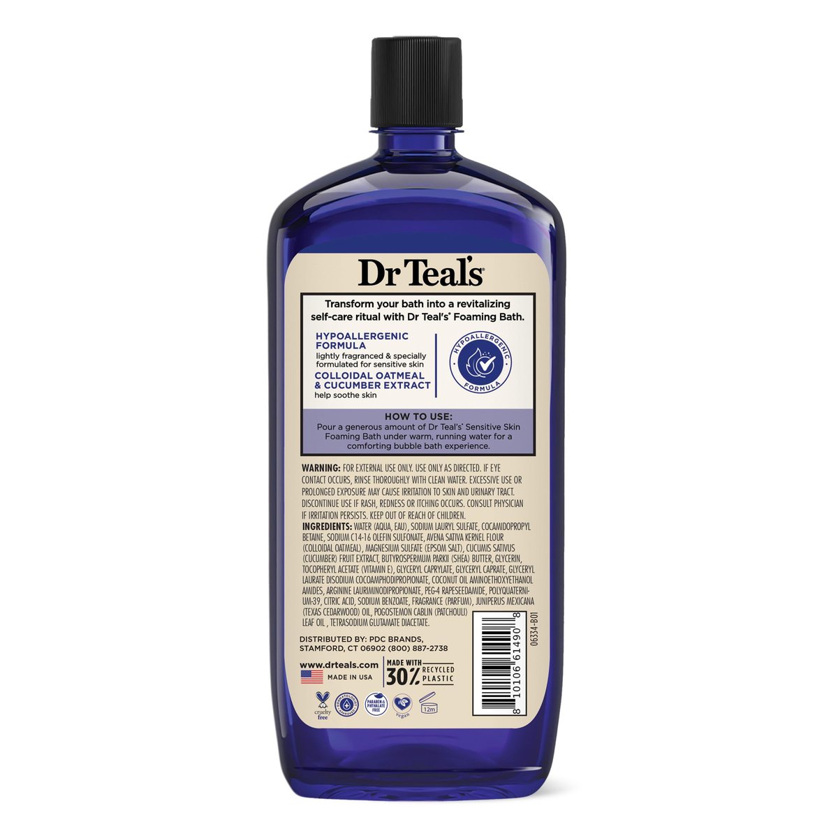 Dr Teal's Foaming Bath with Pure Epsom Salt, Sensitive Skin with Colloidal Oatmeal & Cucumber, 34 fl oz (Pack of 4) - görsel 13
